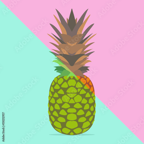 Trendy pineapple with vivid  pastel colors  summer fun. Trendy poster background.