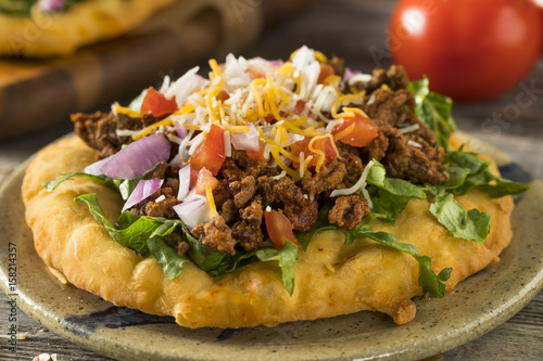 Canvas Print Homemade Indian Fry Bread Tacos