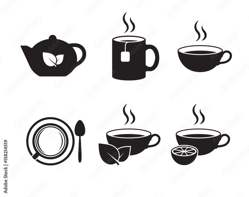 Vector set of properties per, on the theme of tea Vector set of properties per, on the theme of tea