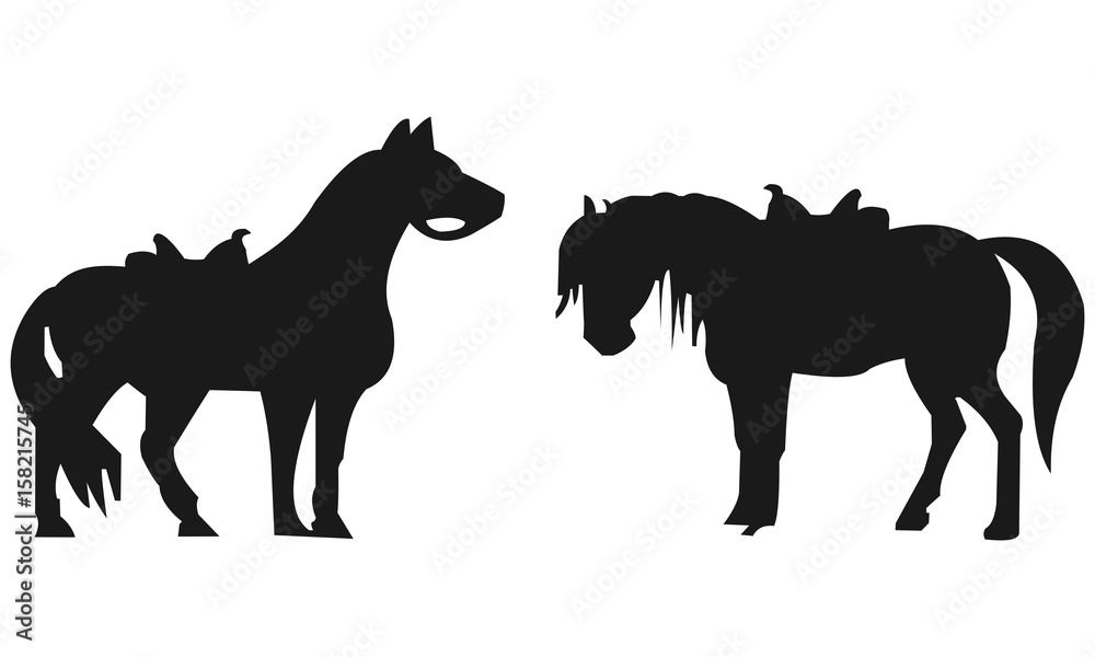 Silhouette of a horse without jockey Silhouette of a horse without jockey