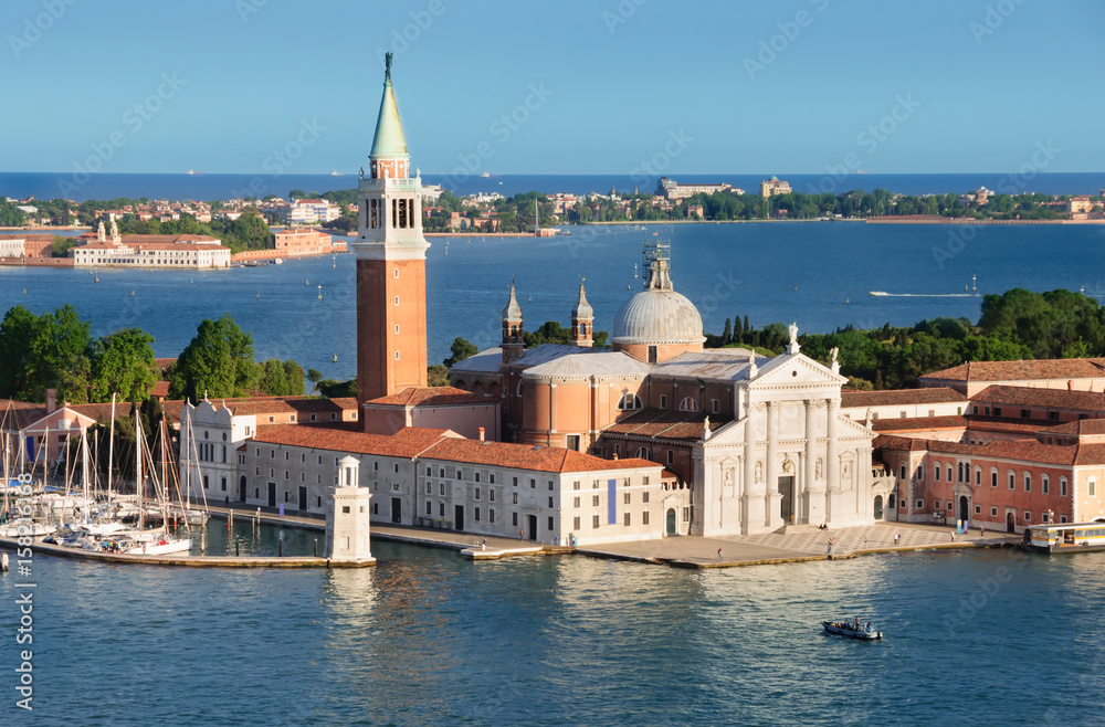 Panoramic cityscape of Venice with Santa Maria della Salute church, Venice, Italy