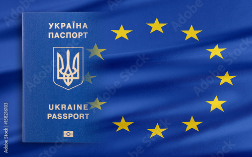 Visa-free regime between Ukraine and the European Union - concept.