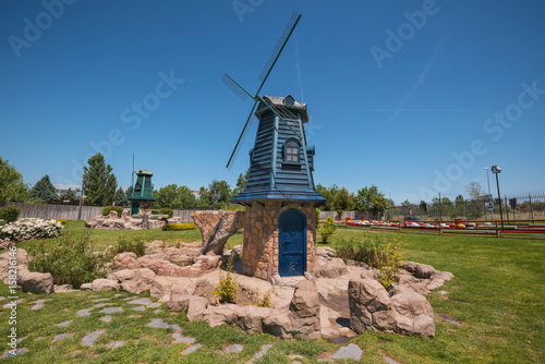  Europa park in Torrejón de Ardoz, Madrid, Spain. It´s an urban park where are represented with scaled monuments the most famous european landmarks. photo