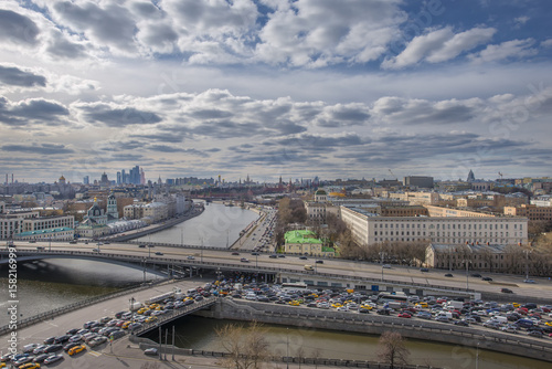 Moscow embankment and road bridges.
