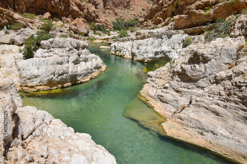 Crystal clear water in Oman wadi