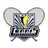 Vector tennis championship badge with superimposed texture for your design, print or internet