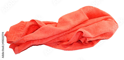 colorful red towel isolated on white