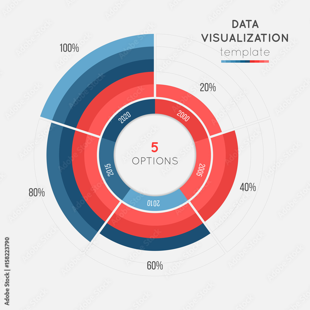 Vector circle chart infographic template for data visualization Vector circle chart infographic template for data visualization