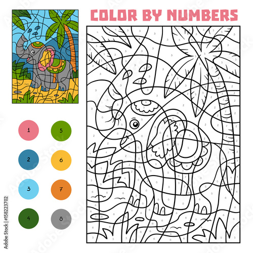 Color by number, Elephant