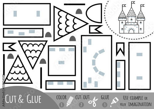 Education paper game for children, Castle