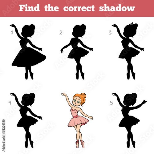Find the correct shadow, game for children, Ballerina