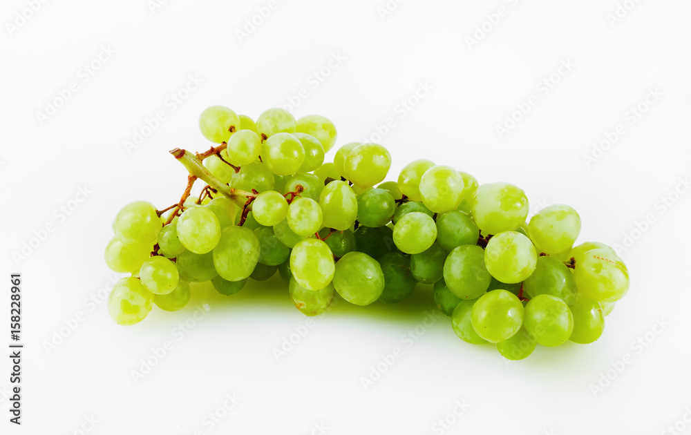 Fresh green grapes. Bunch of ripe tasty grape.