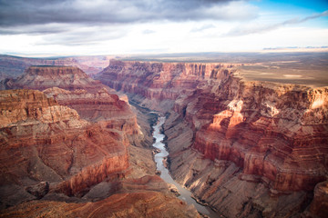Acrylglasbilder Schlucht view over the south and north rim part in grand canyon from the helicopter  © Amineah