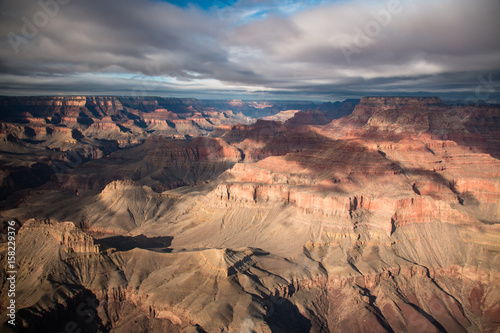 view over the north rim part in grand canyon from the helicopter