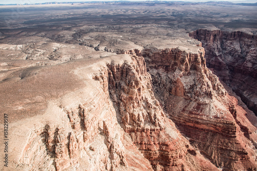 view over the north rim in grand canyon from the helicopter