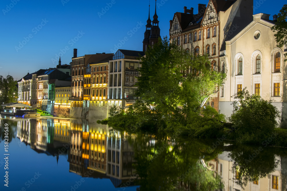 Fototapeta premium Night life of the Opole city.
