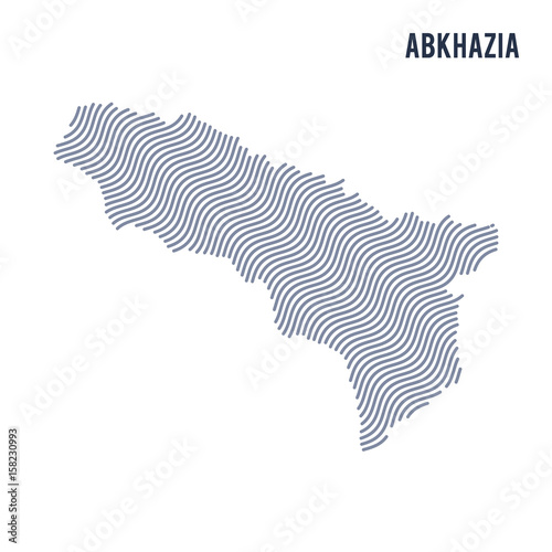 Vector abstract wave map of Abkhazia isolated on a white background.