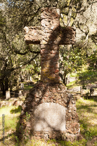Cross Tombstone in old cemetery