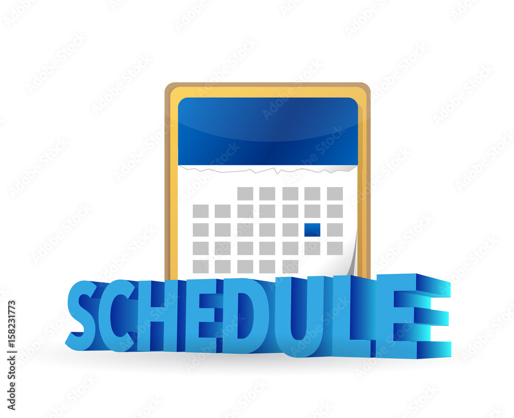 schedule on blue calendar concept schedule on blue calendar concept