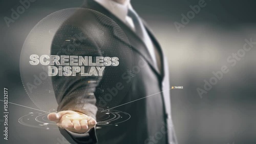 Screenless Display with hologram businessman concept photo