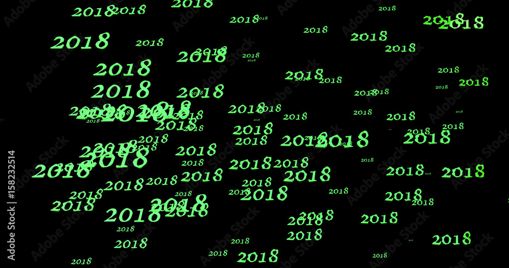 Happy new year 2018 Text Design with black background Happy new year 2018 Text Design with black background