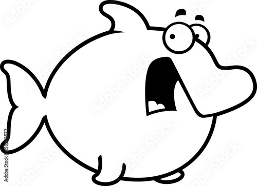Scared Cartoon Dolphin
