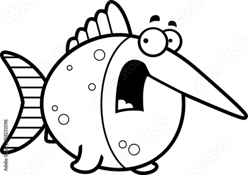 Scared Cartoon Swordfish