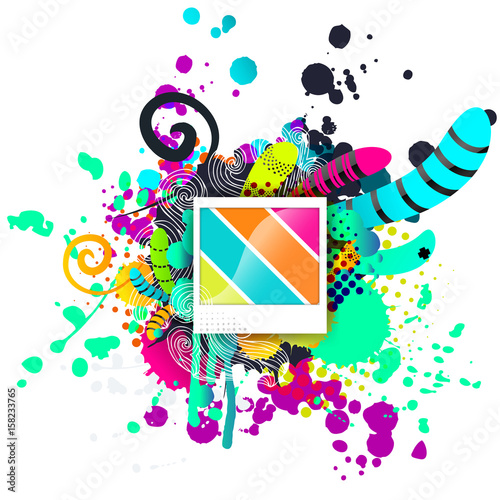 Creative template multicolor background. Abstract elements concept, vector illustration.