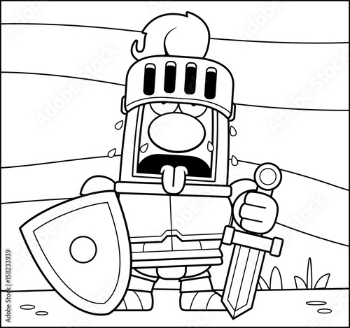 Cartoon Knight Tired