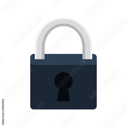 security padlock icon over white background. vector illustration
