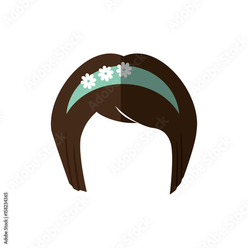 japanese girl hairstyle icon over white background. vector illustration