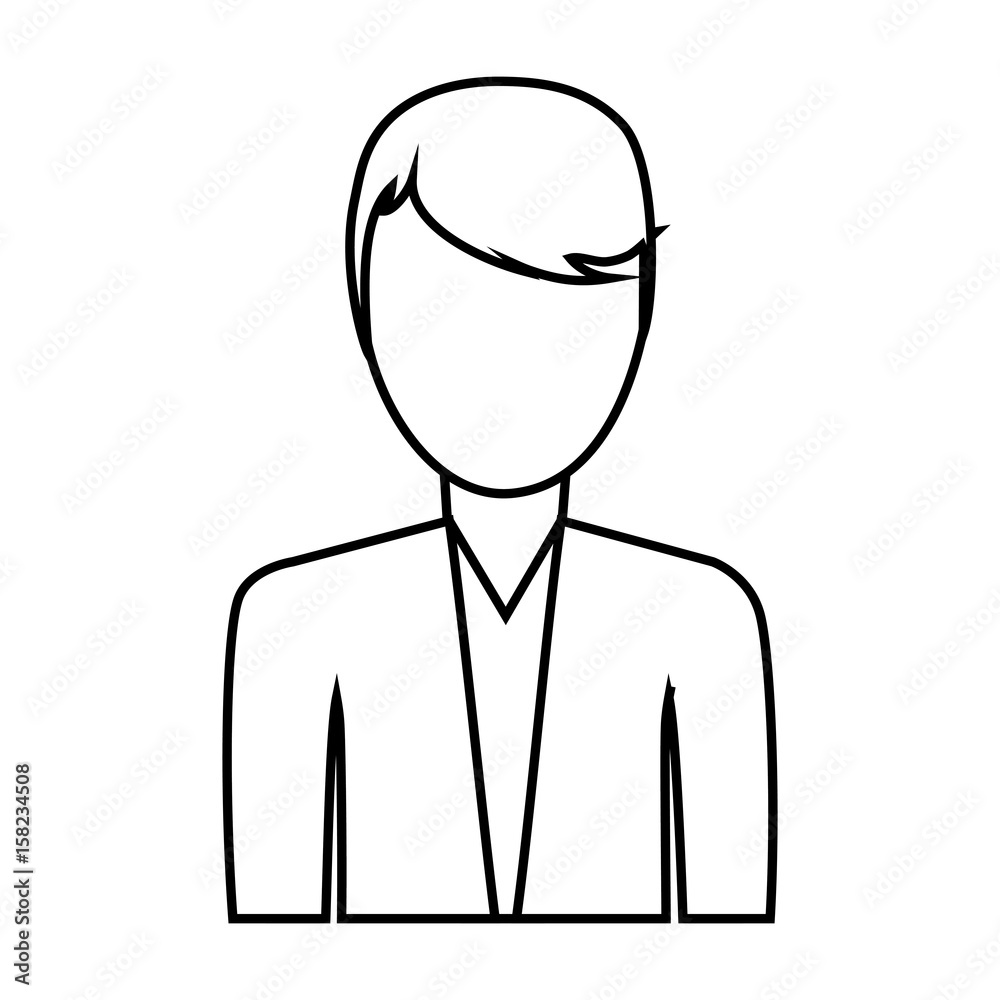 avatar man icon over white background. vector illustration