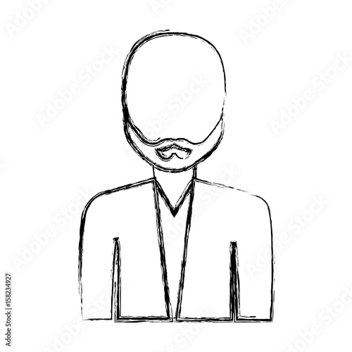 avatar man wearing elegant clothes icon over white background. vector illustration