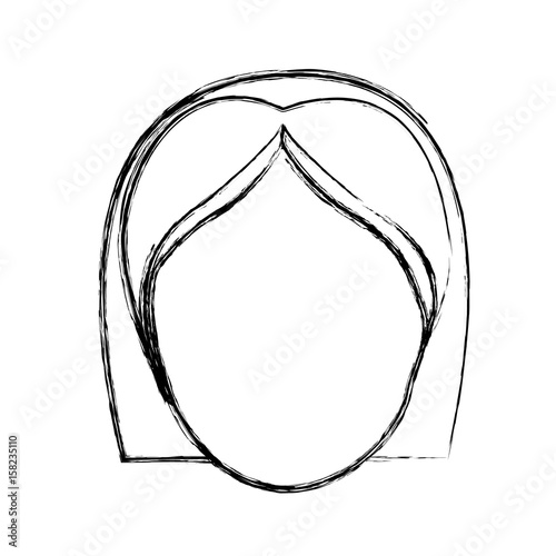 avatar woman face icon over white background. vector illustration
