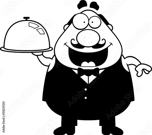 Cartoon Waiter Tray