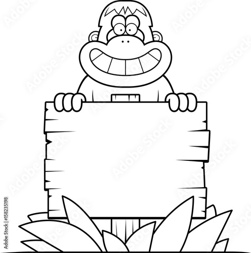Cartoon Orangutan Sign
