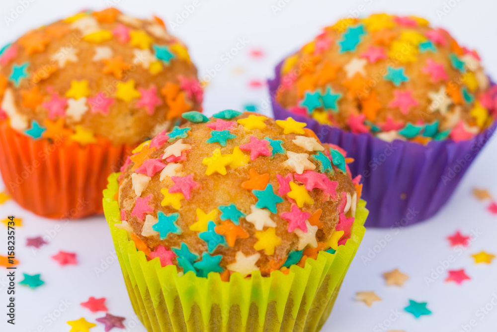 Cupcakes decorated with stars Cupcakes decorated with stars