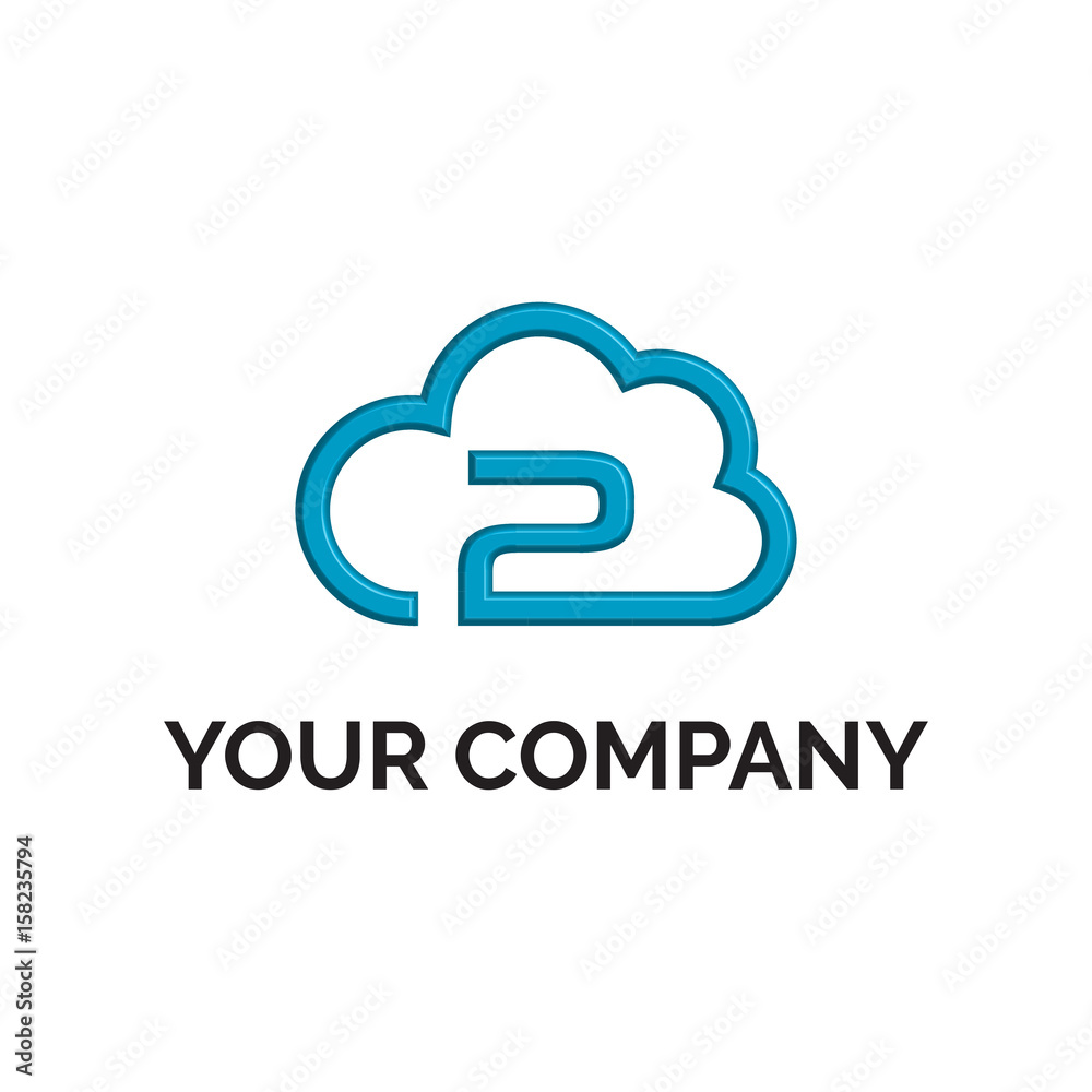 3d number 2 cloud line logo vector ilustrator 3d number 2 cloud line logo vector ilustrator