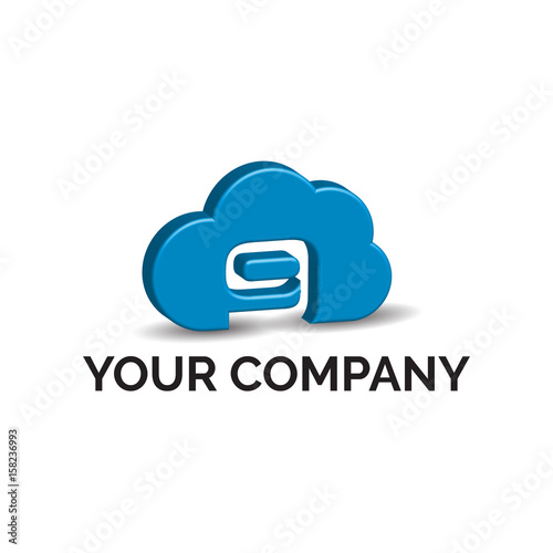 3d number 9 cloud logo vector ilustrator