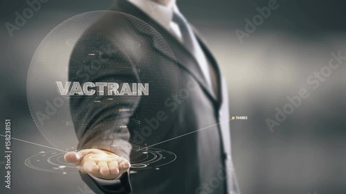 Vactrain with hologram businessman concept (1) photo