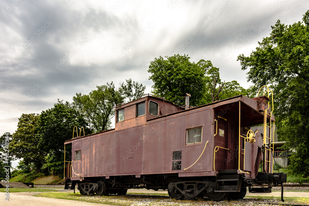 Old rusted caboose