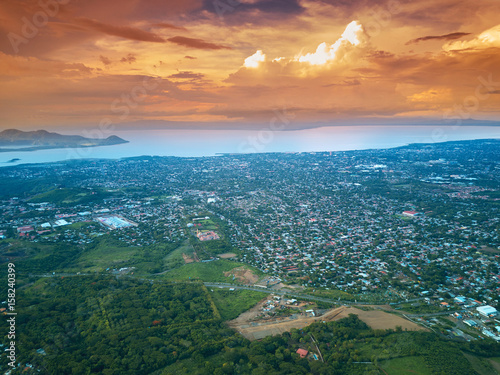 Panoramic aerial view on Managua city