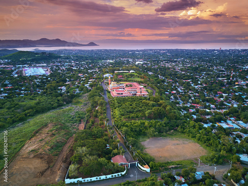 1010659 Cathedral in Managua aerial view photo