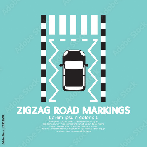 Top View Of Zigzag Road Markings Vector Illustration