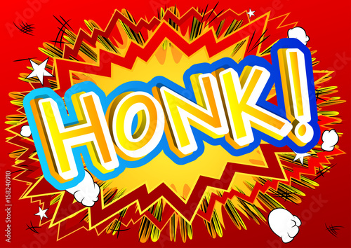 Honk! - Vector illustrated comic book style expression.