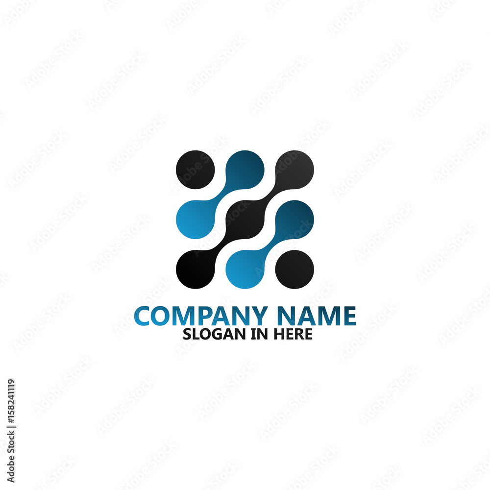 Square DNA Logo Template Design Square DNA Logo Template Design
