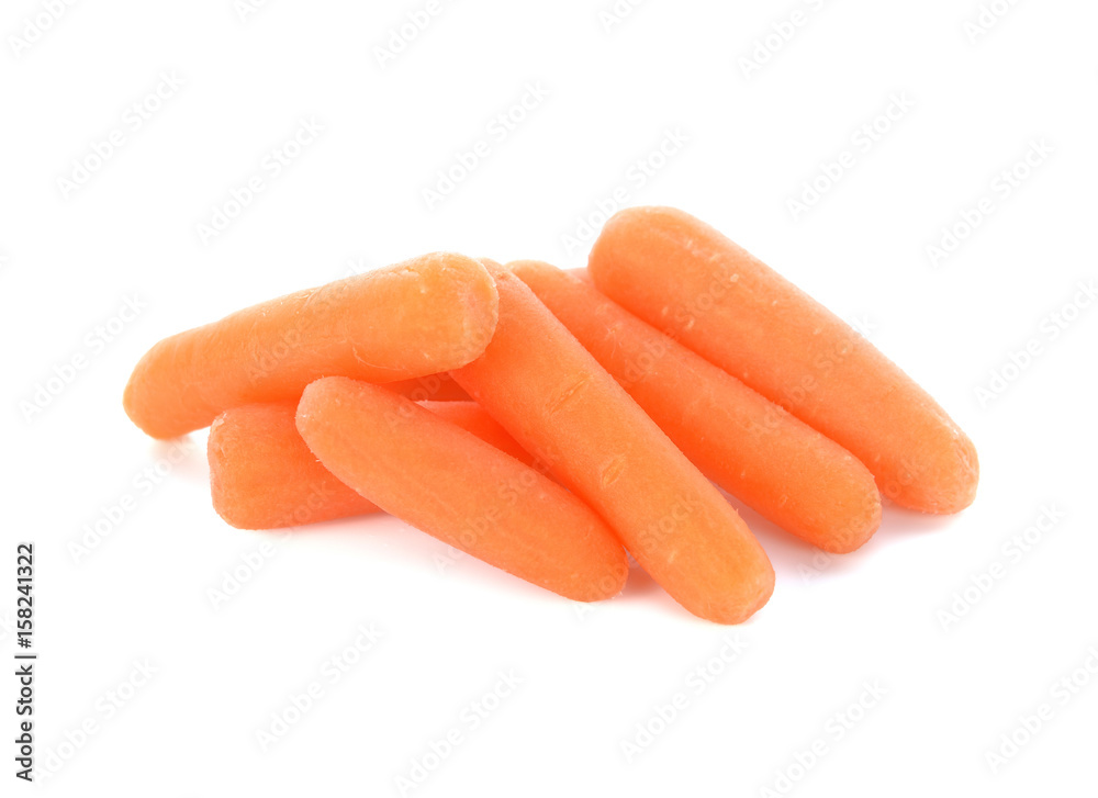 baby carrots isolated on a white background baby carrots isolated on a white background
