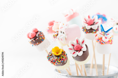Quadro em tela cute marshmallow on skewer food