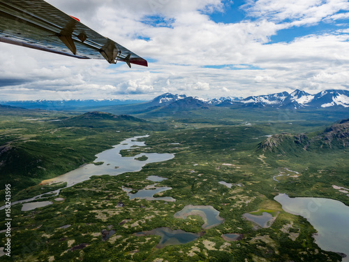 Aerial view of Katmai National Park wilderness from sea plane photo