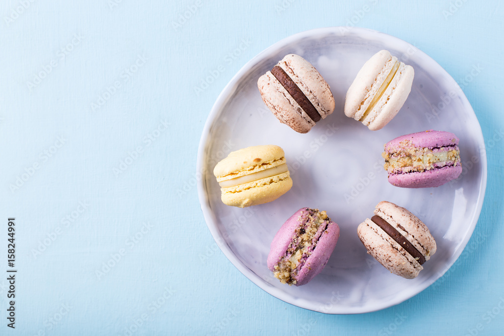 Macarons on plate